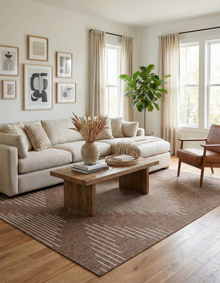Detail image of 9' x 12' Easy-Clean Modern Indoor / Outdoor Rug