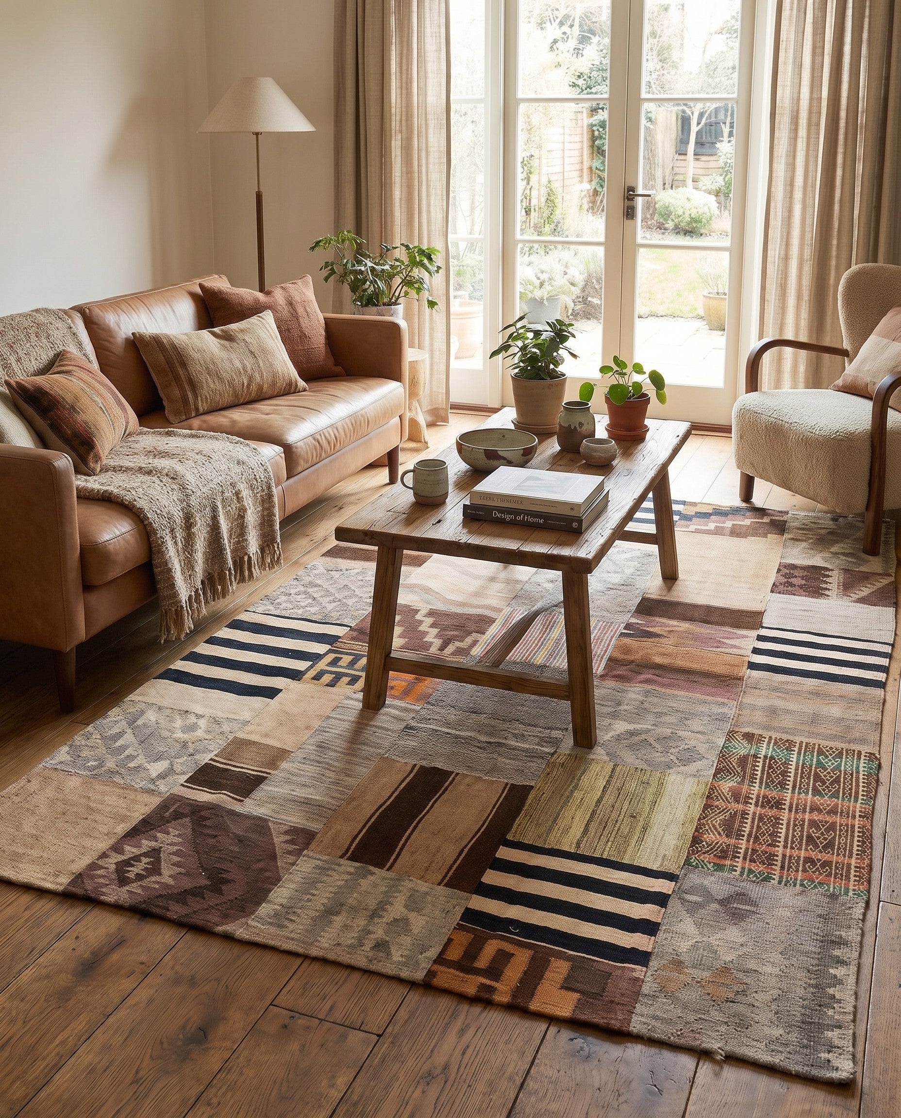 5' 4 x 8' Hand Woven Kilim Patchwork Wool Rug