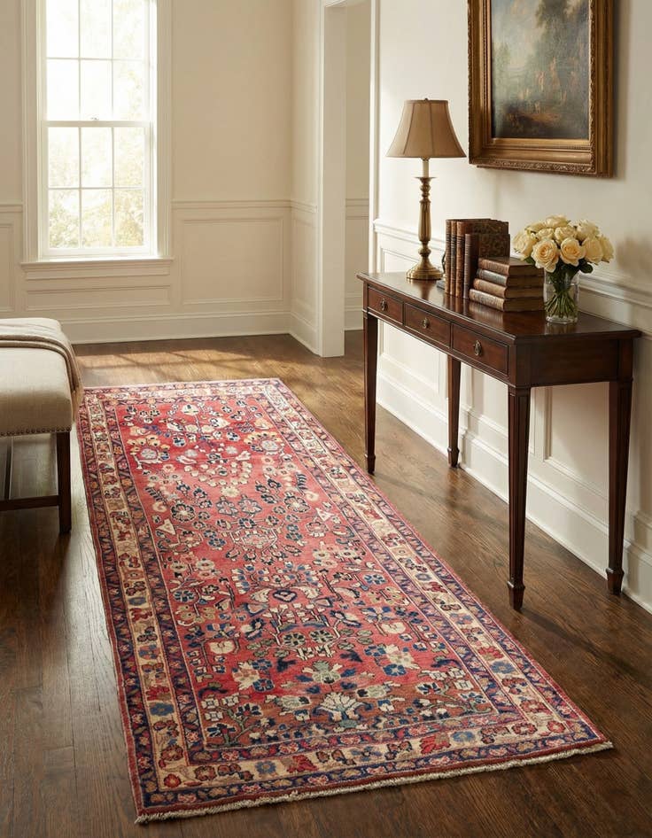 Detail image of  4' 2 x 9' 6 Farahan Wool Runner Rug