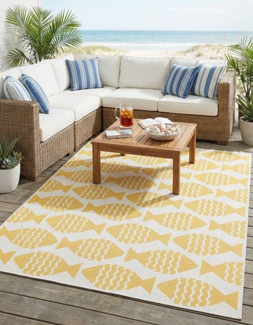 9' x 12' Easy-Clean Coastal Indoor / Outdoor Rug