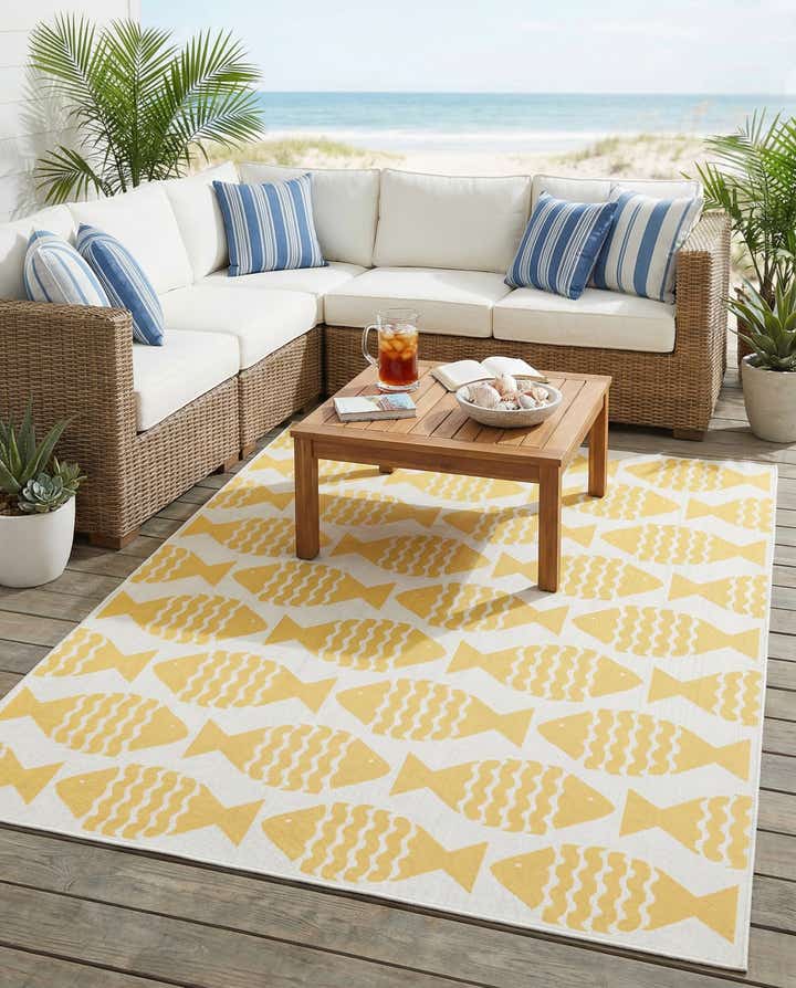 9' x 12' Easy-Clean Coastal Indoor / Outdoor Rug