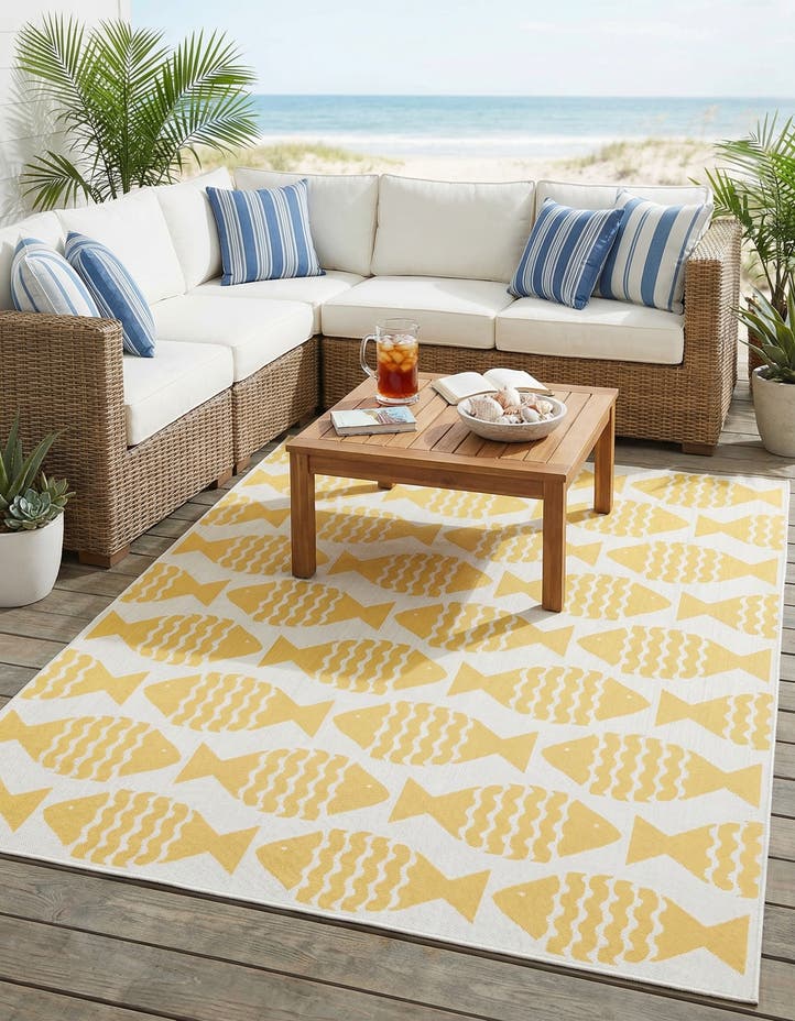 9' x 12' Easy-Clean Coastal Indoor / Outdoo...