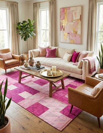 7' 3 x 10' Hand Woven Patchwork Wool Rug