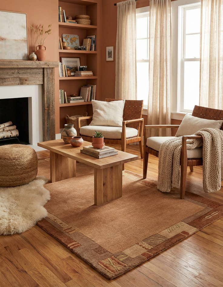 Detail image of 2' 4 x 4' 6  Hand Knotted Nepal Wool Rug