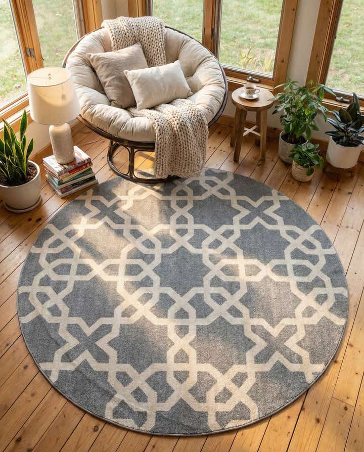 8' x 8' Lattice Round Rug
