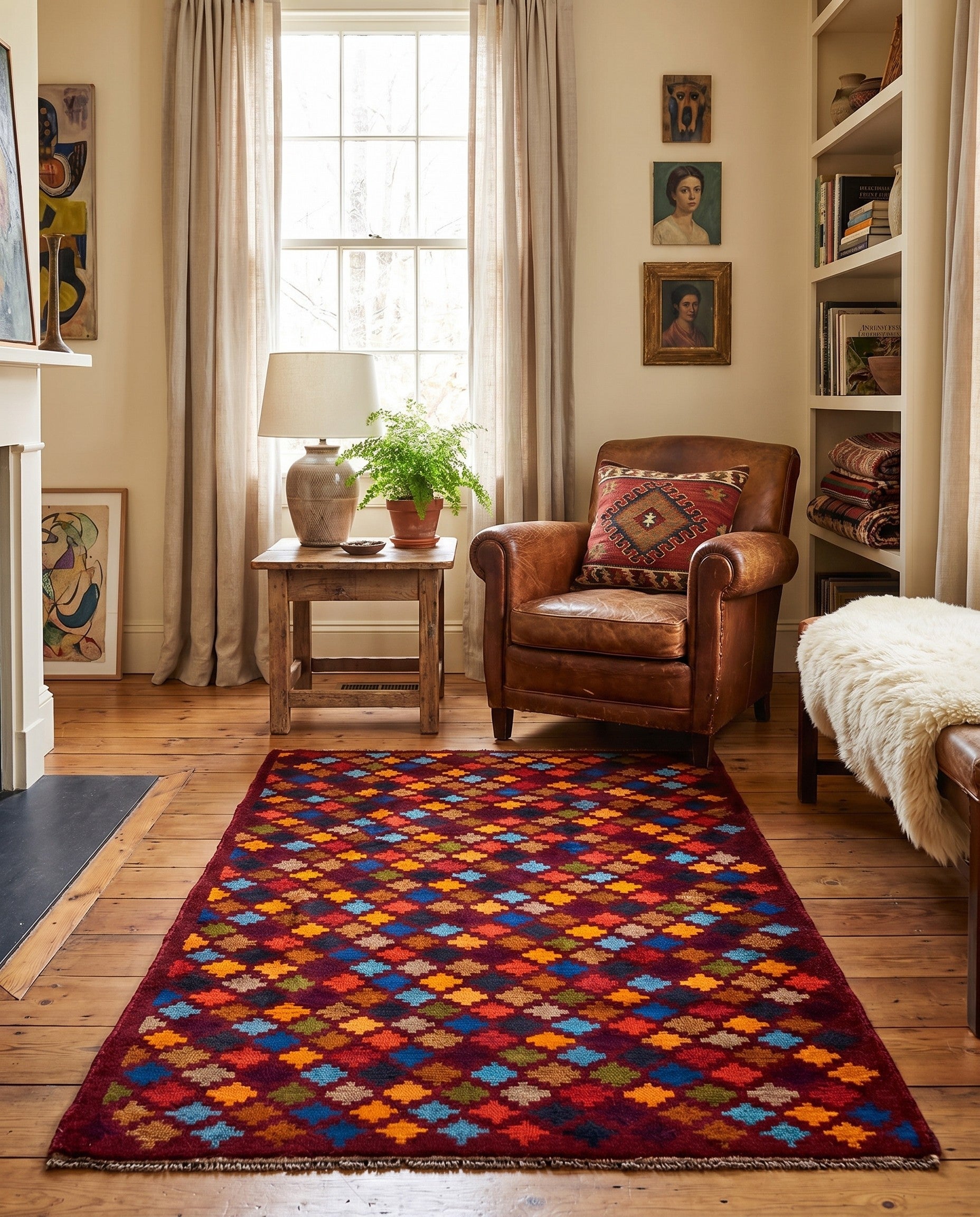3' x 4' 6 Hand Knotted Balouch Wool Rug