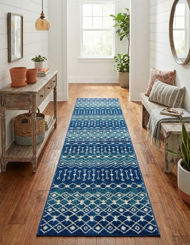 2' 7 x 12' Moroccan Trellis Runner...