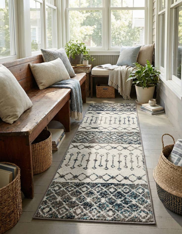 Detail image of 2' x 6' Moroccan Trellis Runner Rug