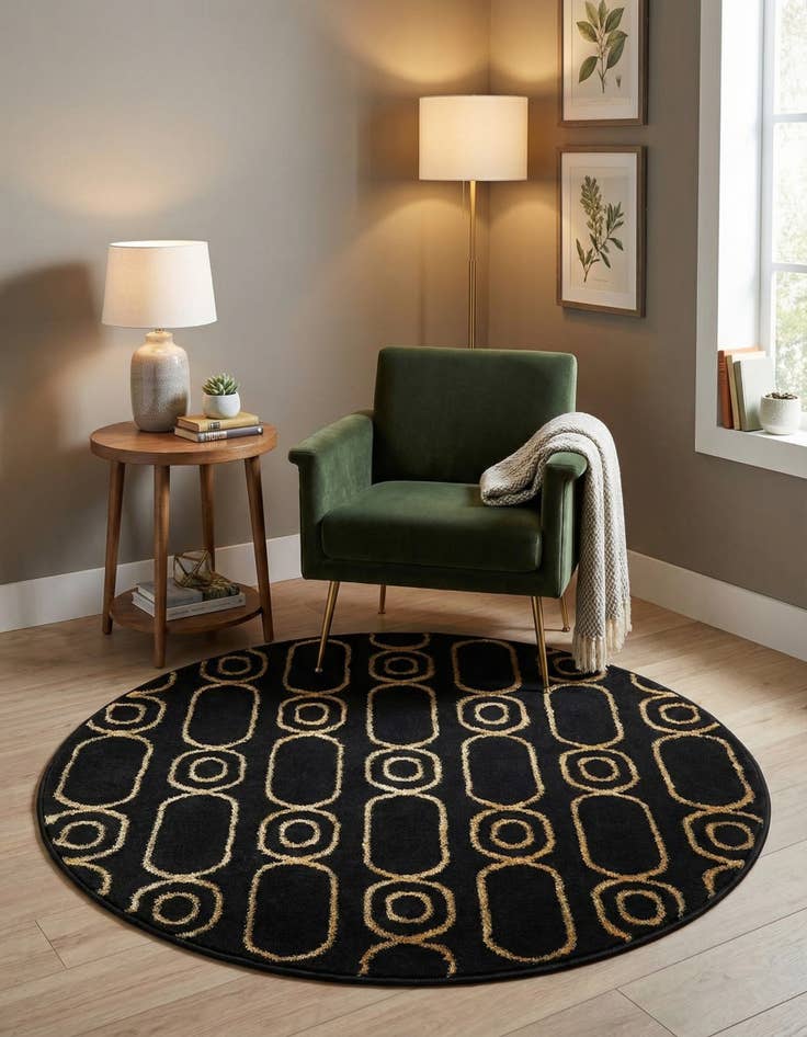 Detail image of 3' x 3' Vogue Geo Round Rug