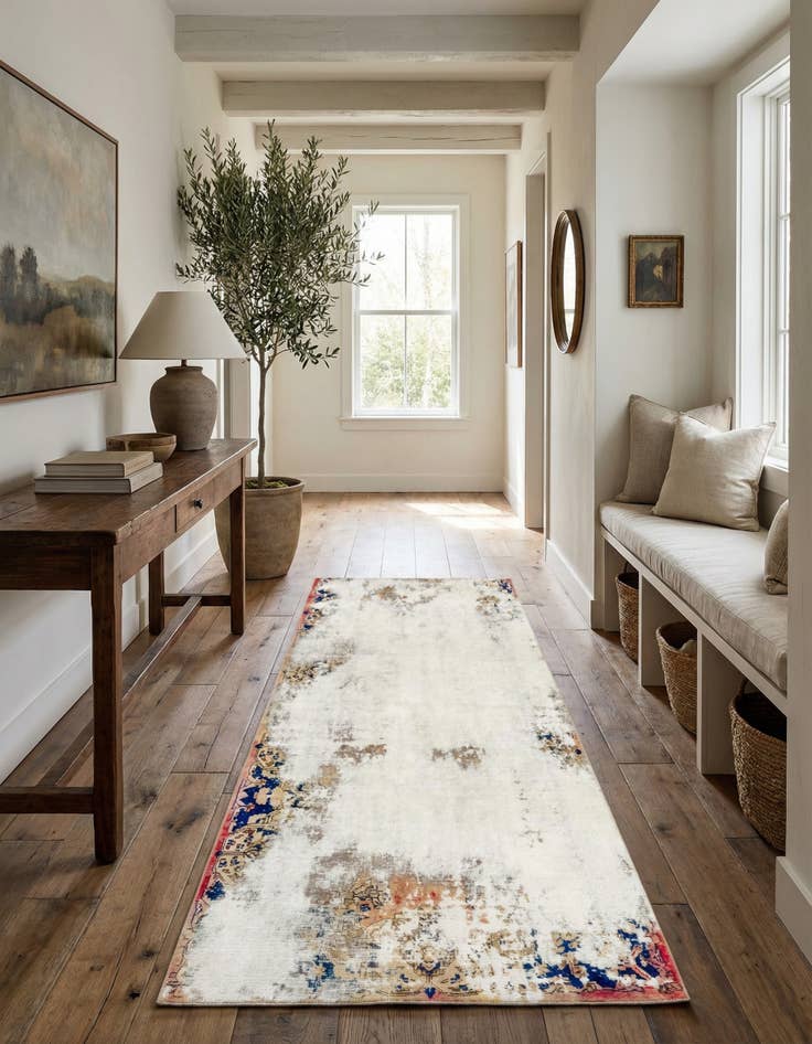 Detail image of 5' 4 x 9' 6  Hand Knotted Ultra Vintage Persian Wool Runner Rug