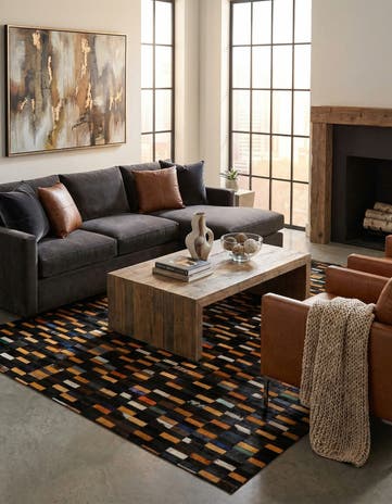 5' 2 x 8' Cowhide - Patchwork Rug