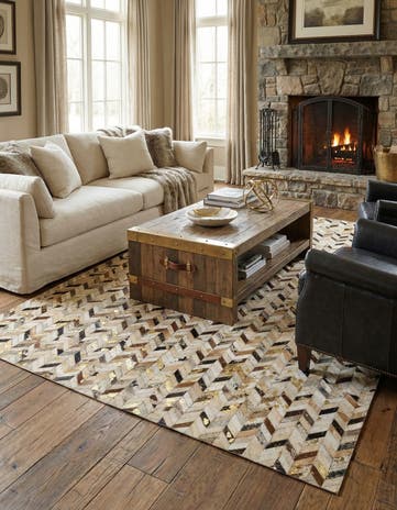 5' 2 x 8' Cowhide - Patchwork Rug