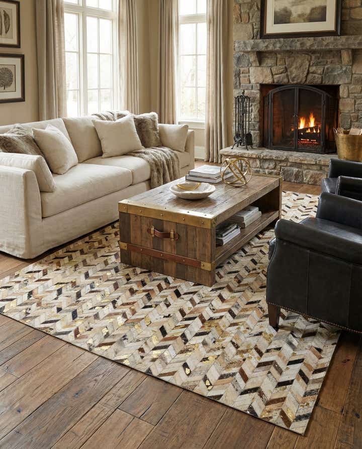 5' 2 x 8' Cowhide - Patchwork Rug