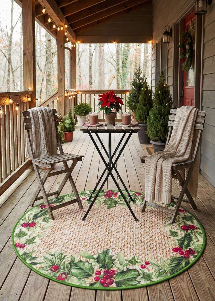 3' 3 x 3' 3 Easy-Clean Jill Zarin Caribbean Indoor / Outdoor Round Rug