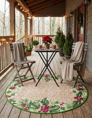 3' 3 x 3' 3 Easy-Clean Jill Zarin Caribbean Indoor / Outdoor Round Rug