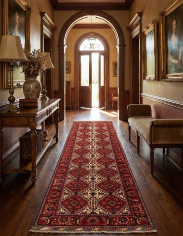 3' x 10' 1 Hand Knotted Afghan Ersari Wool Runner Rug