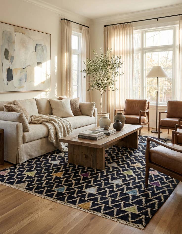 Detail image of 6' 3 x 8' 9  Hand Knotted Darya Wool Rug