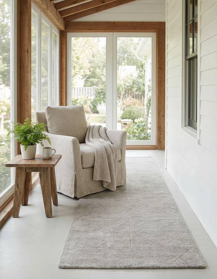 Detail image of  2' x 8' WoolCraft Geometric Runner Rug