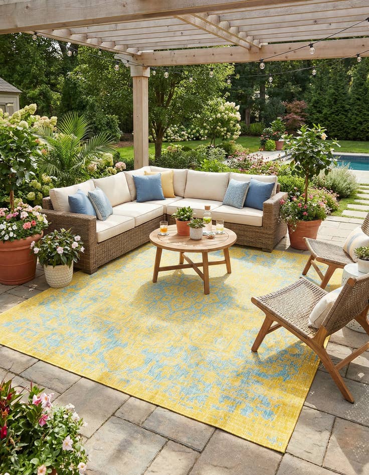 Detail image of 10' 8 x 10' 8  Washable Jill Zarin Dubai Indoor / Outdoor Square Rug