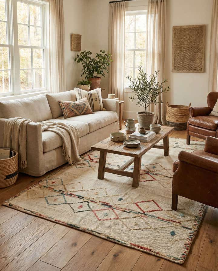 5' 7 x 8' 2 Hand Knotted Darya Wool Rug