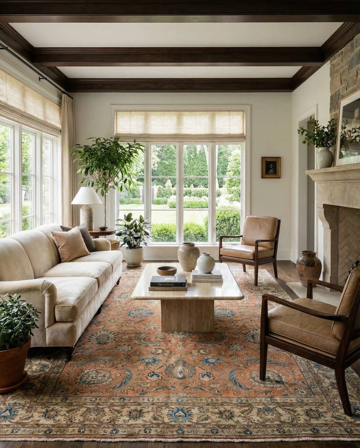 Detail image of 7' 7 x 11' 5 Hand Knotted Sarough Persian Wool Rug