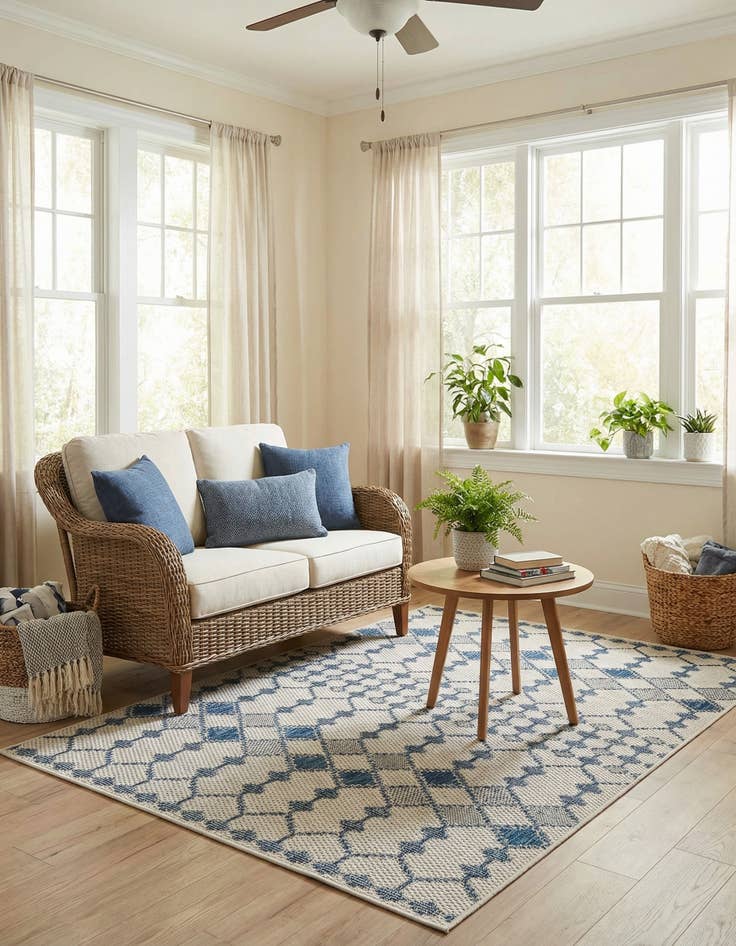 Detail image of 4' x 6'  Washable Trellis Indoor / Outdoor Rug