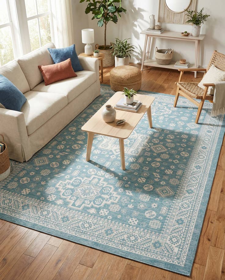 Detail image of 10' x 14' Easy-Clean Aztec Indoor / Outdoor Rug