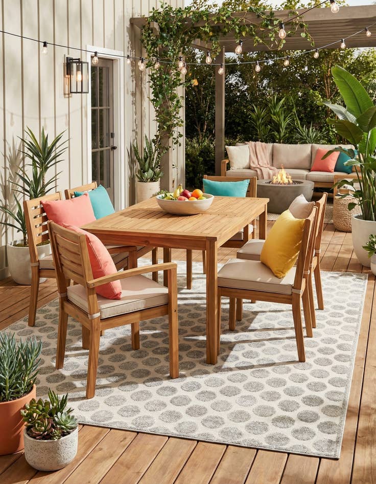 Detail image of 7' 10 x 10' Easy-Clean Sabrina Soto Indoor / Outdoor Rug