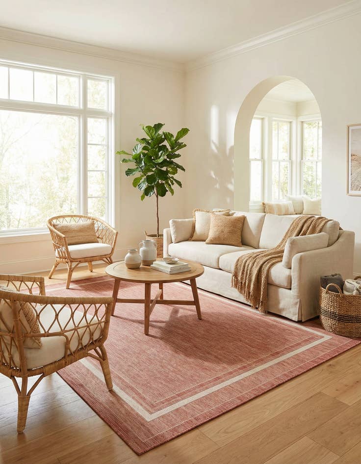 Detail image of 7' 10 x 11'  Washable Border Indoor / Outdoor Rug