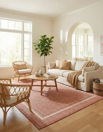 7' 10 x 11' Easy-Clean Border Indoor / Outdoor Rug