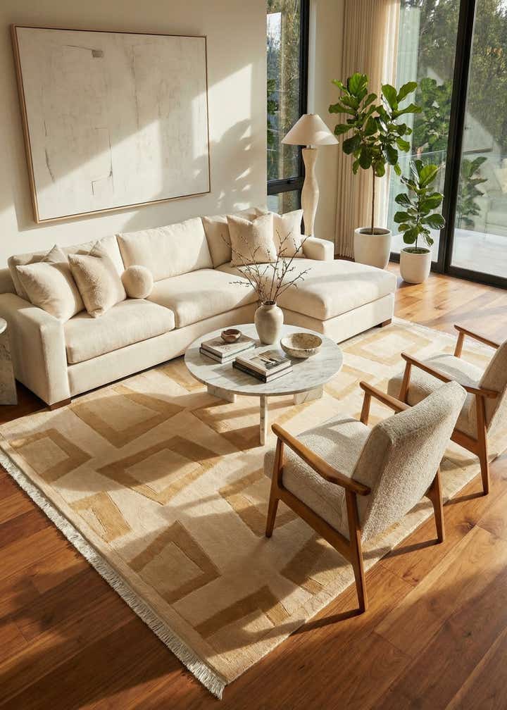 6' 8 x 9' 11 Hand Knotted Darya Wool Rug