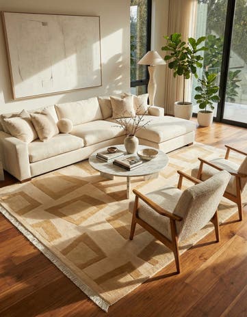 6' 8 x 9' 11 Hand Knotted Darya Wool Rug