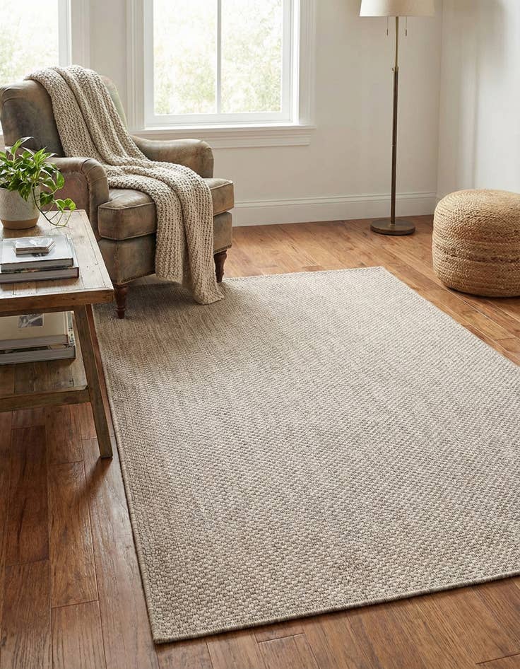 Detail image of 4' x 6'  Washable Solid Indoor / Outdoor Rug