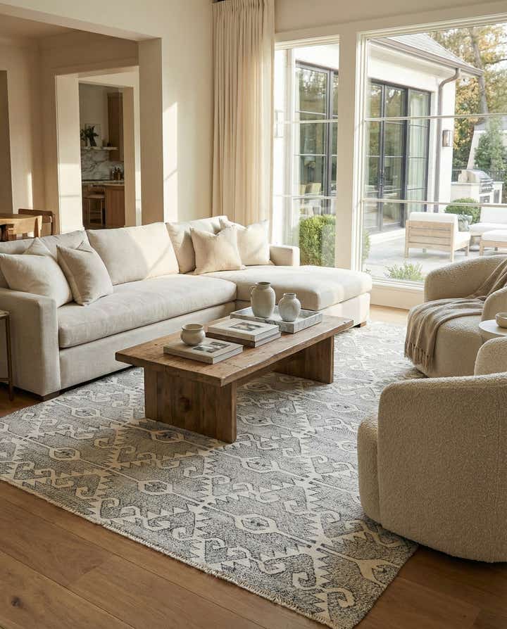 5' 7 x 7' 10 Hand Woven Kilim Modern Wool Rug