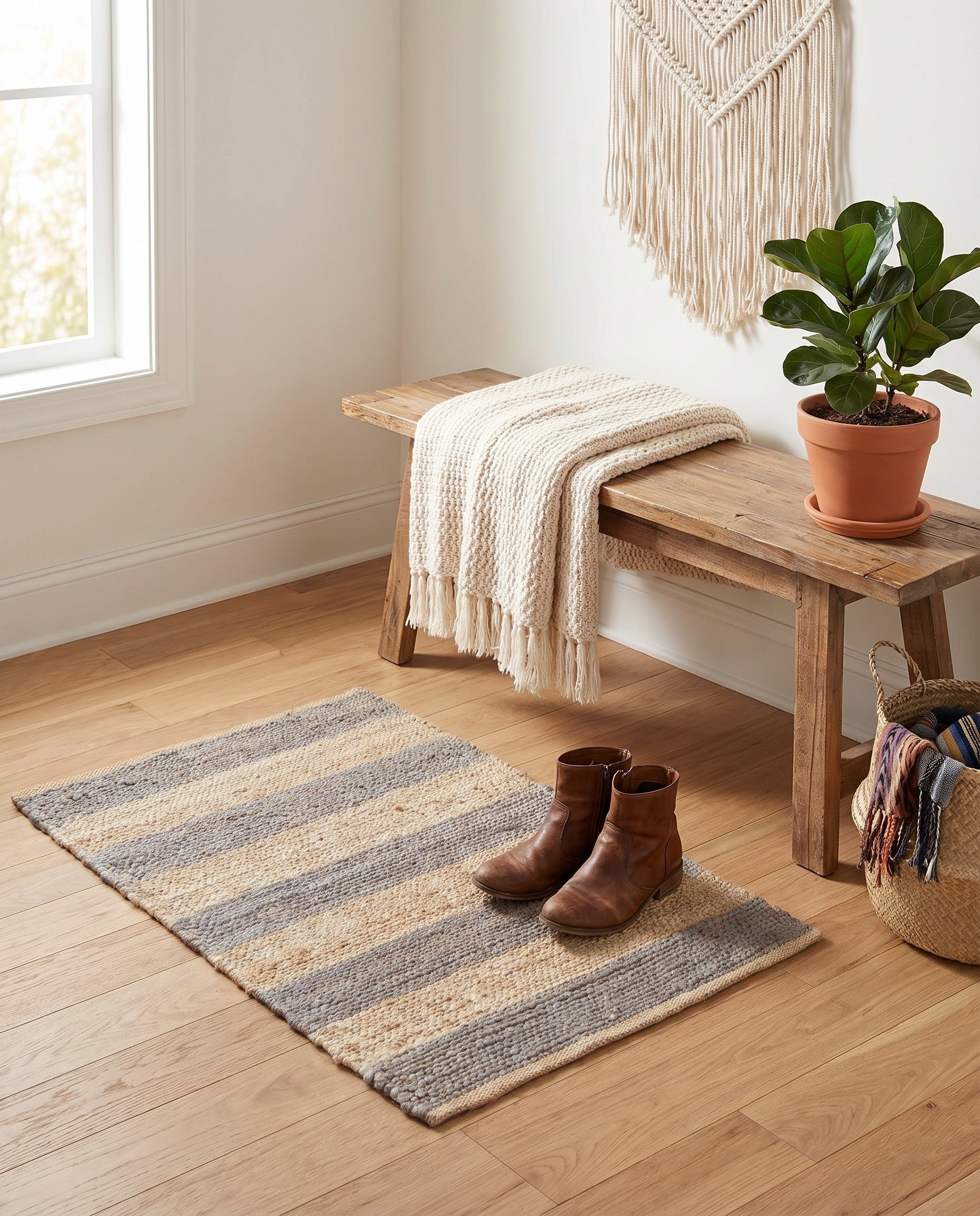 2' 2 x 3' 1 Handmade Braided Jute Rug
