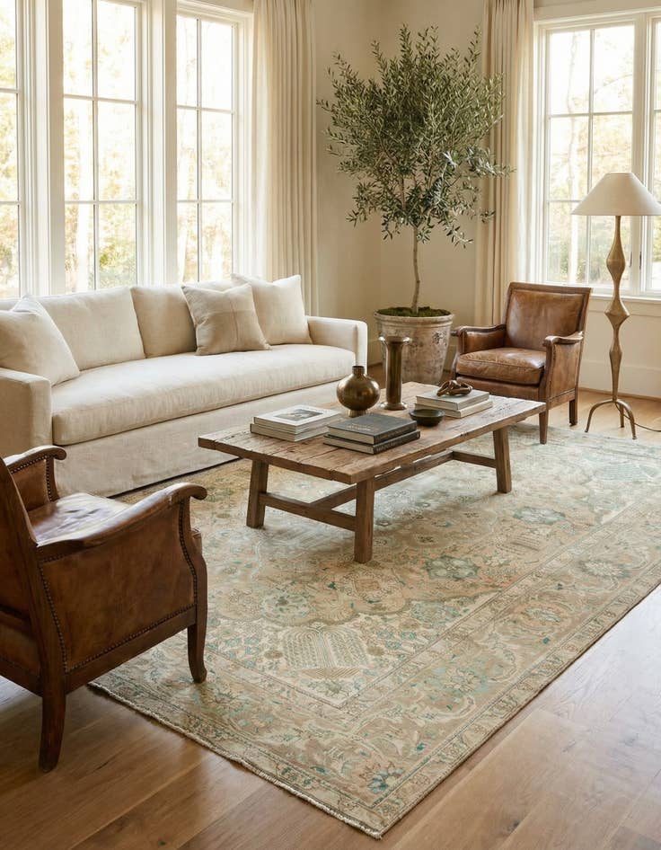 Detail image of 7' 3 x 11' 3  Hand Knotted Ultra Vintage Persian Wool Rug