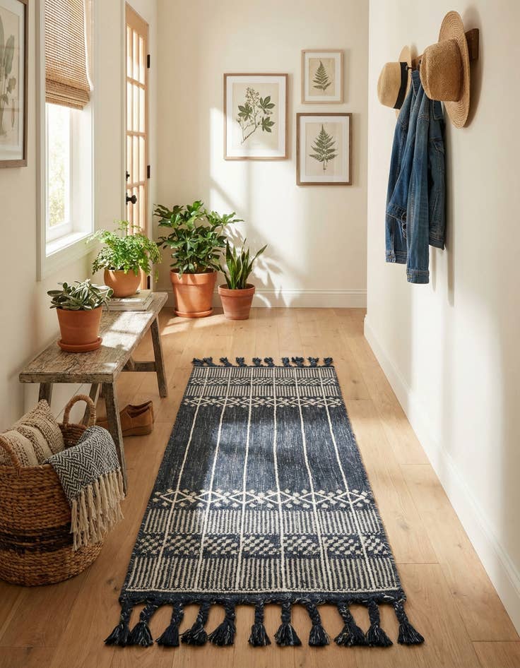 Detail image of 2' 2 x 6' 7 Easy-Clean Eco Bohemian Indoor / Outdoor Runner Rug