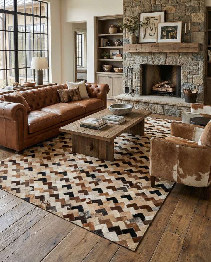 5' 1 x 7' 11 Cowhide - Patchwork Rug