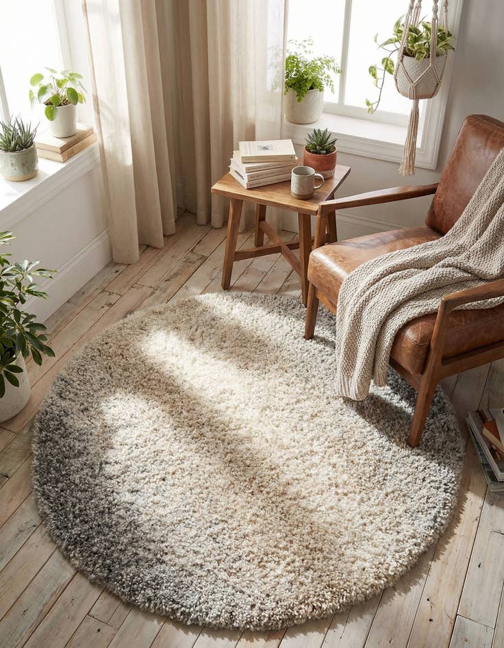 Detail image of  3' 3 x 3' 3 Athena Shag Round Rug