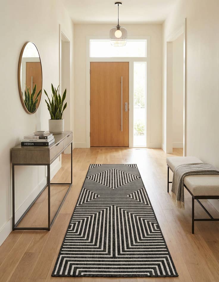 Detail image of  2' x 6'  Washable Modern Indoor / Outdoor Runner Rug