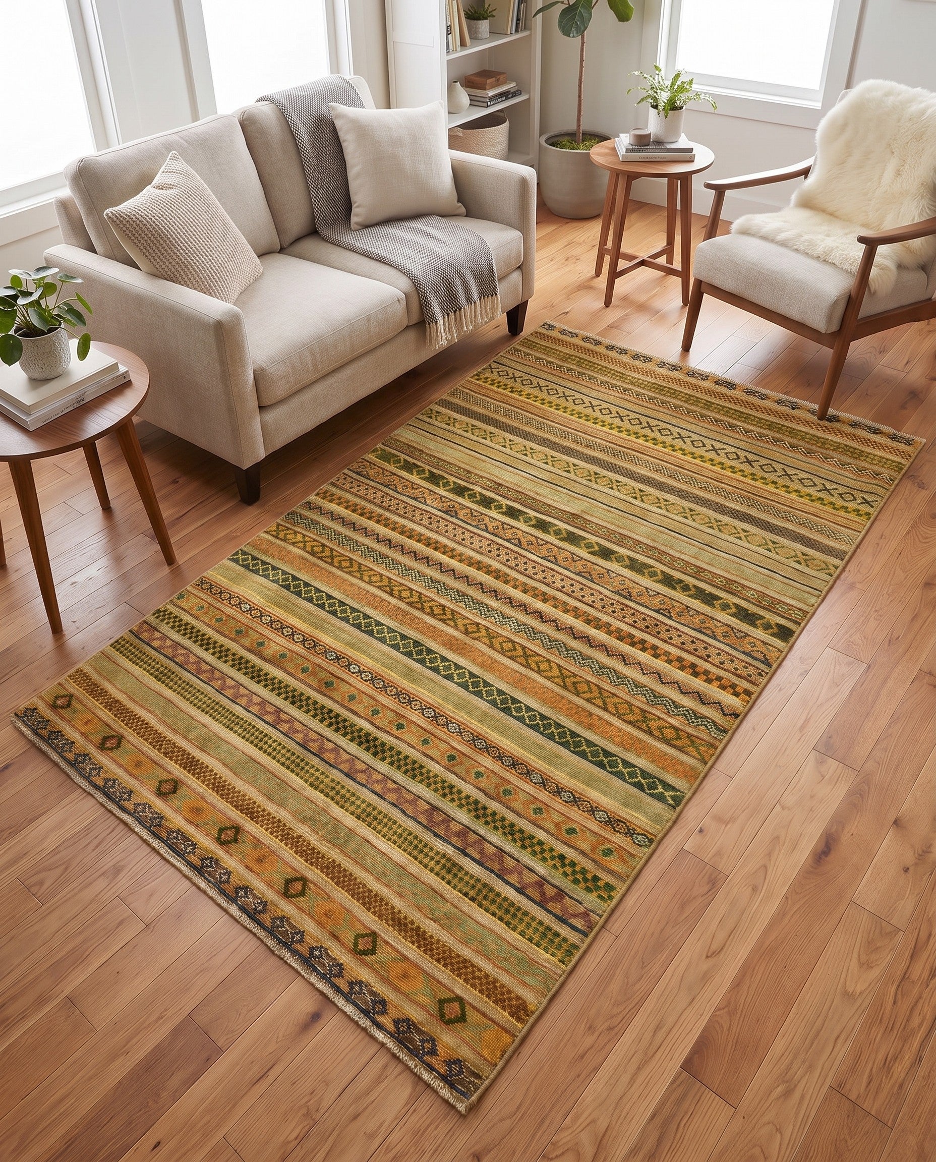 3' 10 x 6' 1 Hand Knotted Modern Ziegler Rug