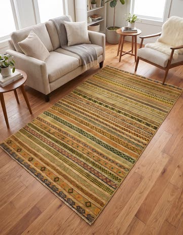 3' 10 x 6' 1 Hand Knotted Modern Ziegler Rug