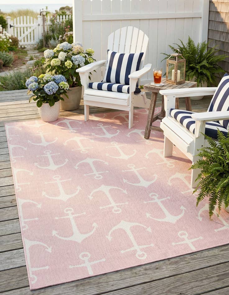 Detail image of 6' x 9' Easy-Clean Coastal Indoor / Outdoor Rug