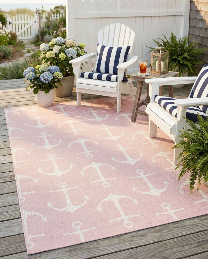 6' x 9' Easy-Clean Coastal Indoor / Outdoor Rug
