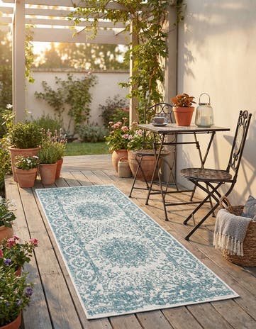 2' x 5' 3 Easy-Clean Traditional Indoor / Outdoor Runner Rug