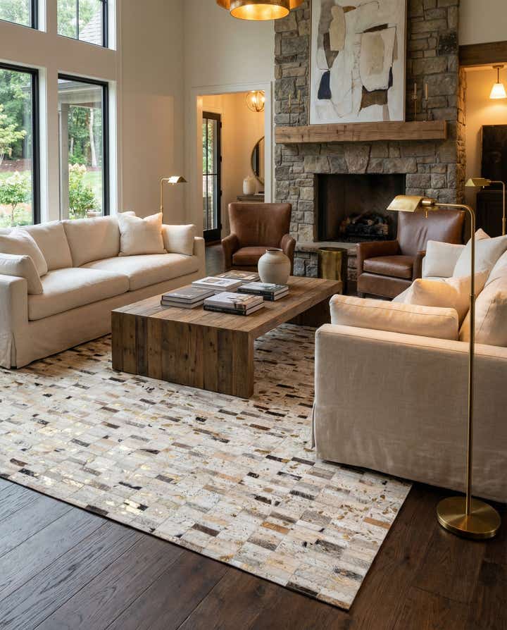 5' 2 x 7' 11 Cowhide Stocks Rug