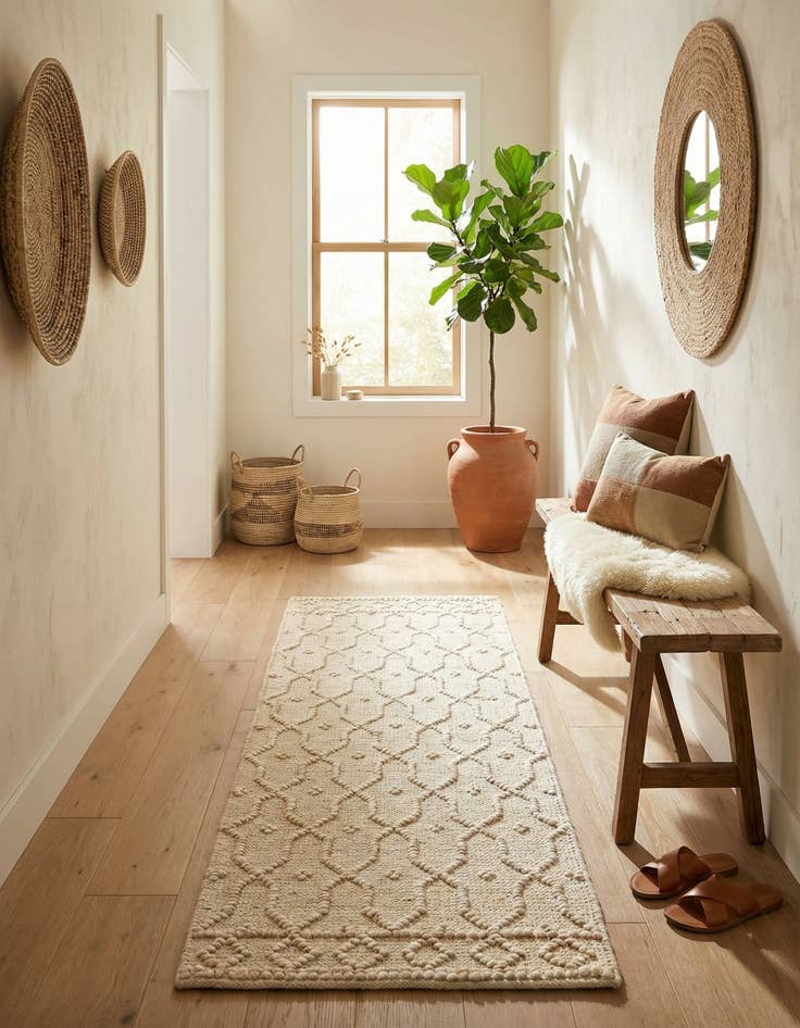 Detail image of 2' x 6' 1 Hand Woven Larsa Jute Runner Rug