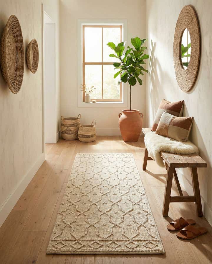 2' x 6' 1 Hand Woven Larsa Jute Runner Rug