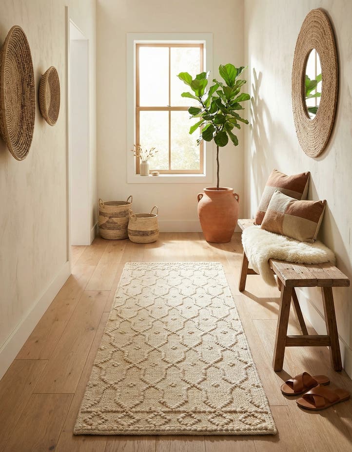 2' x 6' 1 Hand Woven Larsa Jute Runner Rug