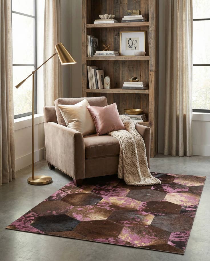 Detail image of 3' 8 x 5' 3 Cowhide Leather Rug